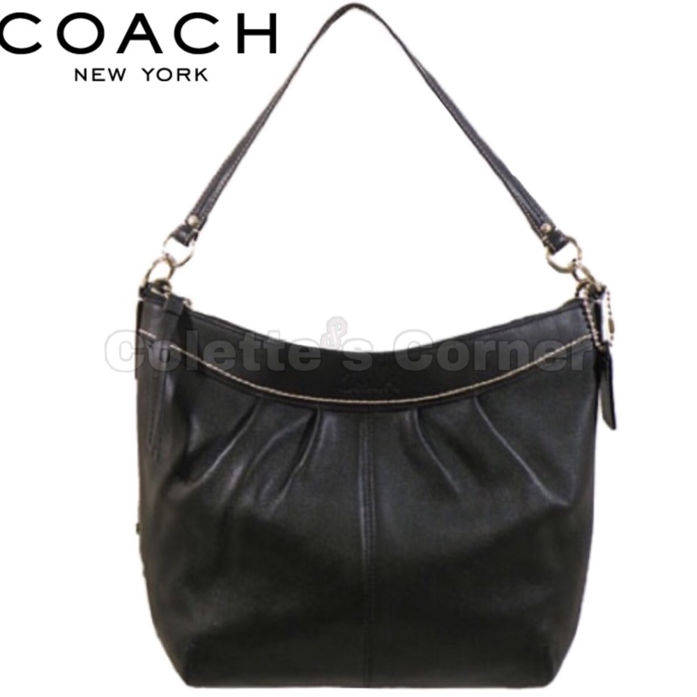 Coach Black Soho Pleated Leather Convertible Crossbody or Shoulder Bag